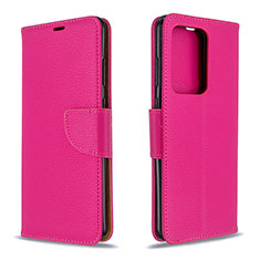 Leather Case Stands Flip Cover Holder B06F for Samsung Galaxy S20 Plus Hot Pink