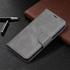 Leather Case Stands Flip Cover Holder B06F for Samsung Galaxy S21 FE 5G Gray