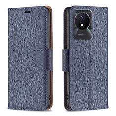 Leather Case Stands Flip Cover Holder B06F for Vivo Y02A Blue