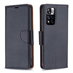 Leather Case Stands Flip Cover Holder B06F for Xiaomi Mi 11i 5G (2022) Black