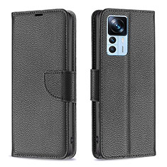 Leather Case Stands Flip Cover Holder B06F for Xiaomi Mi 12T 5G Black