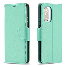 Leather Case Stands Flip Cover Holder B06F for Xiaomi Poco F3 5G Green