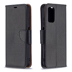 Leather Case Stands Flip Cover Holder B06F for Xiaomi Poco M3 Black