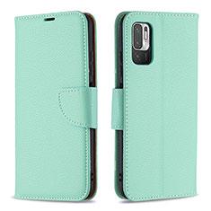 Leather Case Stands Flip Cover Holder B06F for Xiaomi POCO M3 Pro 5G Green
