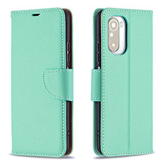 Leather Case Stands Flip Cover Holder B06F for Xiaomi Redmi K40 5G Green