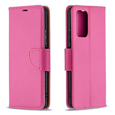 Leather Case Stands Flip Cover Holder B06F for Xiaomi Redmi Note 10 Pro Max Hot Pink