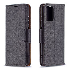 Leather Case Stands Flip Cover Holder B06F for Xiaomi Redmi Note 10S 4G Black