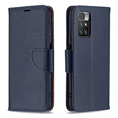 Leather Case Stands Flip Cover Holder B06F for Xiaomi Redmi Note 11 4G (2021) Blue