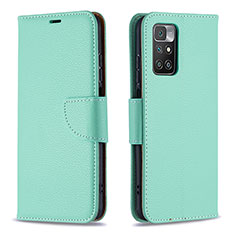 Leather Case Stands Flip Cover Holder B06F for Xiaomi Redmi Note 11 4G (2021) Green