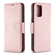 Leather Case Stands Flip Cover Holder B06F for Xiaomi Redmi Note 11 SE India 4G Rose Gold