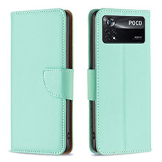 Leather Case Stands Flip Cover Holder B06F for Xiaomi Redmi Note 11E Pro 5G Green