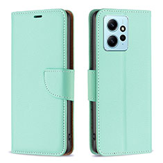 Leather Case Stands Flip Cover Holder B06F for Xiaomi Redmi Note 12 4G Green