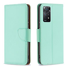 Leather Case Stands Flip Cover Holder B06F for Xiaomi Redmi Note 12 Pro 4G Green