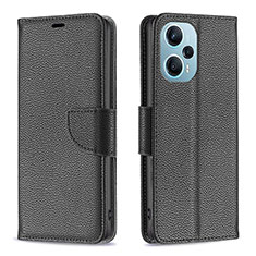 Leather Case Stands Flip Cover Holder B06F for Xiaomi Redmi Note 12 Turbo 5G Black