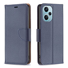 Leather Case Stands Flip Cover Holder B06F for Xiaomi Redmi Note 12 Turbo 5G Blue