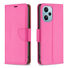 Leather Case Stands Flip Cover Holder B06F for Xiaomi Redmi Note 12 Turbo 5G Hot Pink