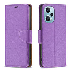 Leather Case Stands Flip Cover Holder B06F for Xiaomi Redmi Note 12 Turbo 5G Purple