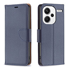 Leather Case Stands Flip Cover Holder B06F for Xiaomi Redmi Note 13 Pro+ Plus 5G Blue