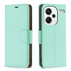 Leather Case Stands Flip Cover Holder B06F for Xiaomi Redmi Note 13 Pro+ Plus 5G Green
