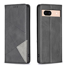 Leather Case Stands Flip Cover Holder B07F for Google Pixel 8a 5G Black