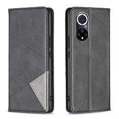 Leather Case Stands Flip Cover Holder B07F for Huawei Honor 50 5G Black