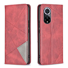 Leather Case Stands Flip Cover Holder B07F for Huawei Honor 50 5G Red