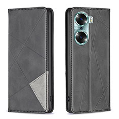 Leather Case Stands Flip Cover Holder B07F for Huawei Honor 60 5G Black