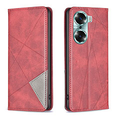 Leather Case Stands Flip Cover Holder B07F for Huawei Honor 60 5G Red