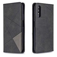 Leather Case Stands Flip Cover Holder B07F for Huawei P Smart Z (2019) Black