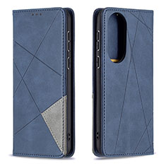 Leather Case Stands Flip Cover Holder B07F for Huawei P50e Blue