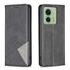 Leather Case Stands Flip Cover Holder B07F for Motorola Moto Edge (2023) 5G Black