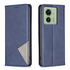 Leather Case Stands Flip Cover Holder B07F for Motorola Moto Edge 40 5G Blue