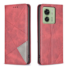 Leather Case Stands Flip Cover Holder B07F for Motorola Moto Edge 40 5G Red