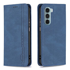 Leather Case Stands Flip Cover Holder B07F for Motorola Moto Edge S30 5G Blue