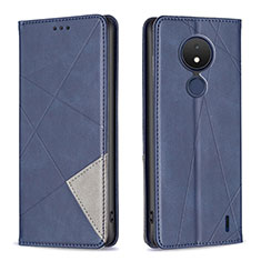 Leather Case Stands Flip Cover Holder B07F for Nokia C21 Blue