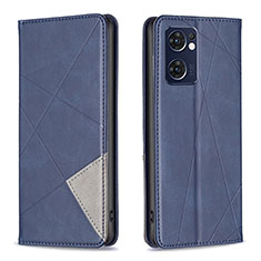 Leather Case Stands Flip Cover Holder B07F for OnePlus Nord CE 2 5G Blue