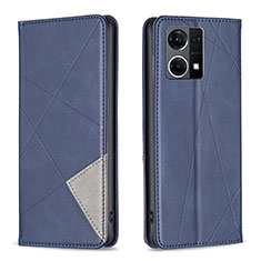 Leather Case Stands Flip Cover Holder B07F for Oppo F21 Pro 4G Blue