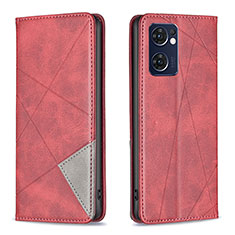 Leather Case Stands Flip Cover Holder B07F for Oppo Find X5 Lite 5G Red