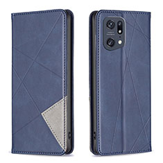 Leather Case Stands Flip Cover Holder B07F for Oppo Find X5 Pro 5G Blue