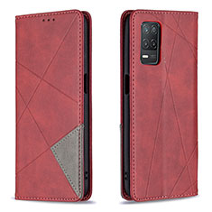 Leather Case Stands Flip Cover Holder B07F for Realme 8 5G Red