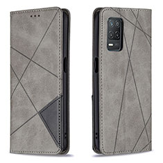 Leather Case Stands Flip Cover Holder B07F for Realme 8s 5G Gray