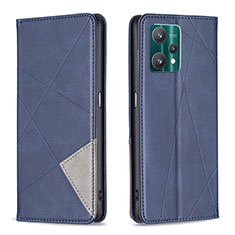 Leather Case Stands Flip Cover Holder B07F for Realme 9 5G Blue