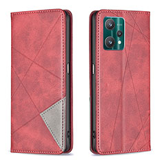 Leather Case Stands Flip Cover Holder B07F for Realme 9 5G Red