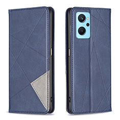 Leather Case Stands Flip Cover Holder B07F for Realme 9i 4G Blue