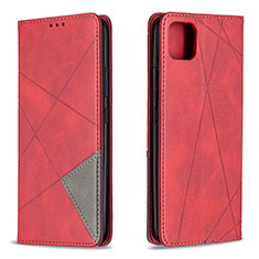 Leather Case Stands Flip Cover Holder B07F for Realme C11 (2021) Red