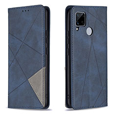 Leather Case Stands Flip Cover Holder B07F for Realme C12 Blue