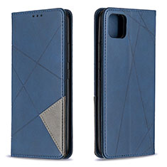 Leather Case Stands Flip Cover Holder B07F for Realme C20A Blue