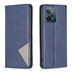 Leather Case Stands Flip Cover Holder B07F for Realme C31 Blue