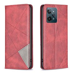 Leather Case Stands Flip Cover Holder B07F for Realme C31 Red