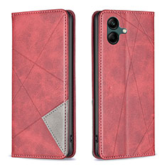Leather Case Stands Flip Cover Holder B07F for Samsung Galaxy A04E Red